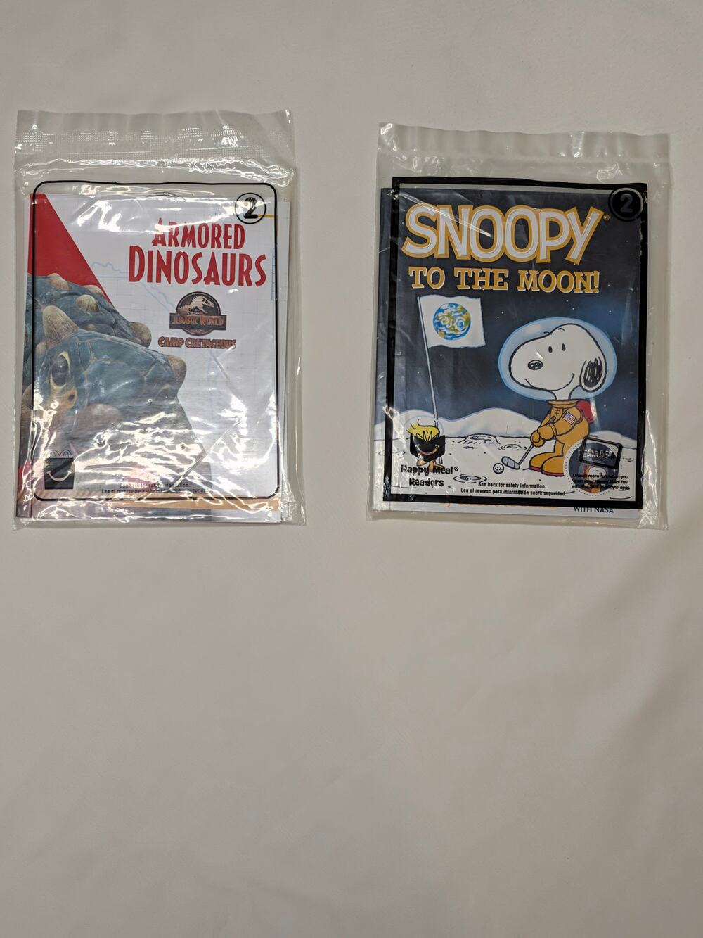 Lot of 2 Coloring & Activity Books Armored Dinosaurs & Snoopy To The Moon Sealed